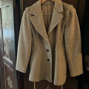 Vintage Beige Wool Blend Coat